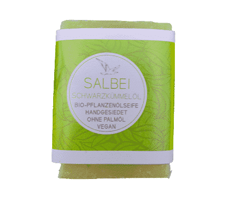 Bio Seife Salbei mit Shea und Schwarzkümmelöl – Palmölfrei – Küstenseife 80 g