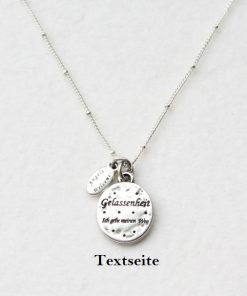 * I FEEL GOOD * Gelassenheit* Anhänger an versilberten Kettchen