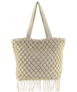 TAZ Shopper MACRAME GOLD Tasche Leinen SALE