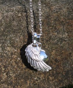 *Mein Engel-Rufer* Flügel und Klangkugel silber Angels Welcome