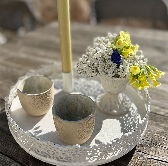 Frühlingsset Teller antique creme rund - Image 6