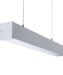 120CM für 1x LED Röhre, Gehäuse silber, Abdeckung matt