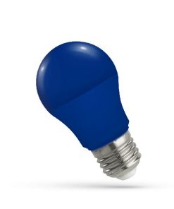 SpectrumLED® LED Glühbirne, Leuchtmittel E27 farbig froh 5W Lichtfarbe BLAU Winkel 270º Länge 92 mm