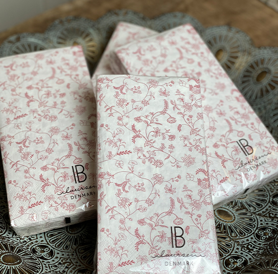 Serviette blumig rose
