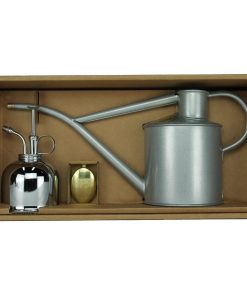 Zimmergießkanne Titan Grau und Nickel-Blumensprüher