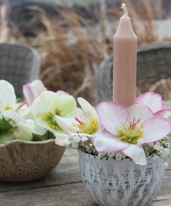 Zinkschale Lena weiß klein im Set (inkl. Magnet und Kerze)